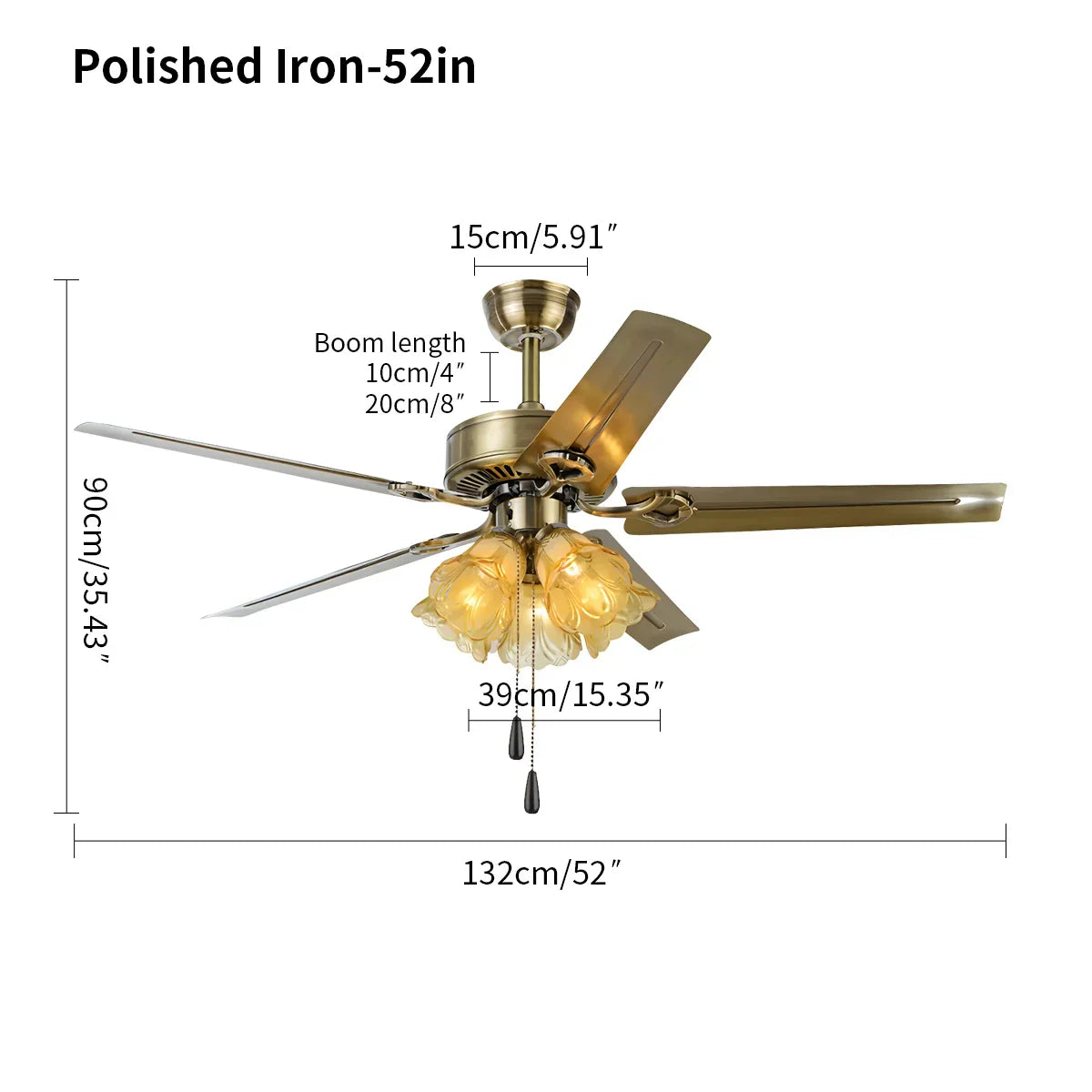 Vintage-Deckenventilator mit Licht für das Esszimmer | Desfino