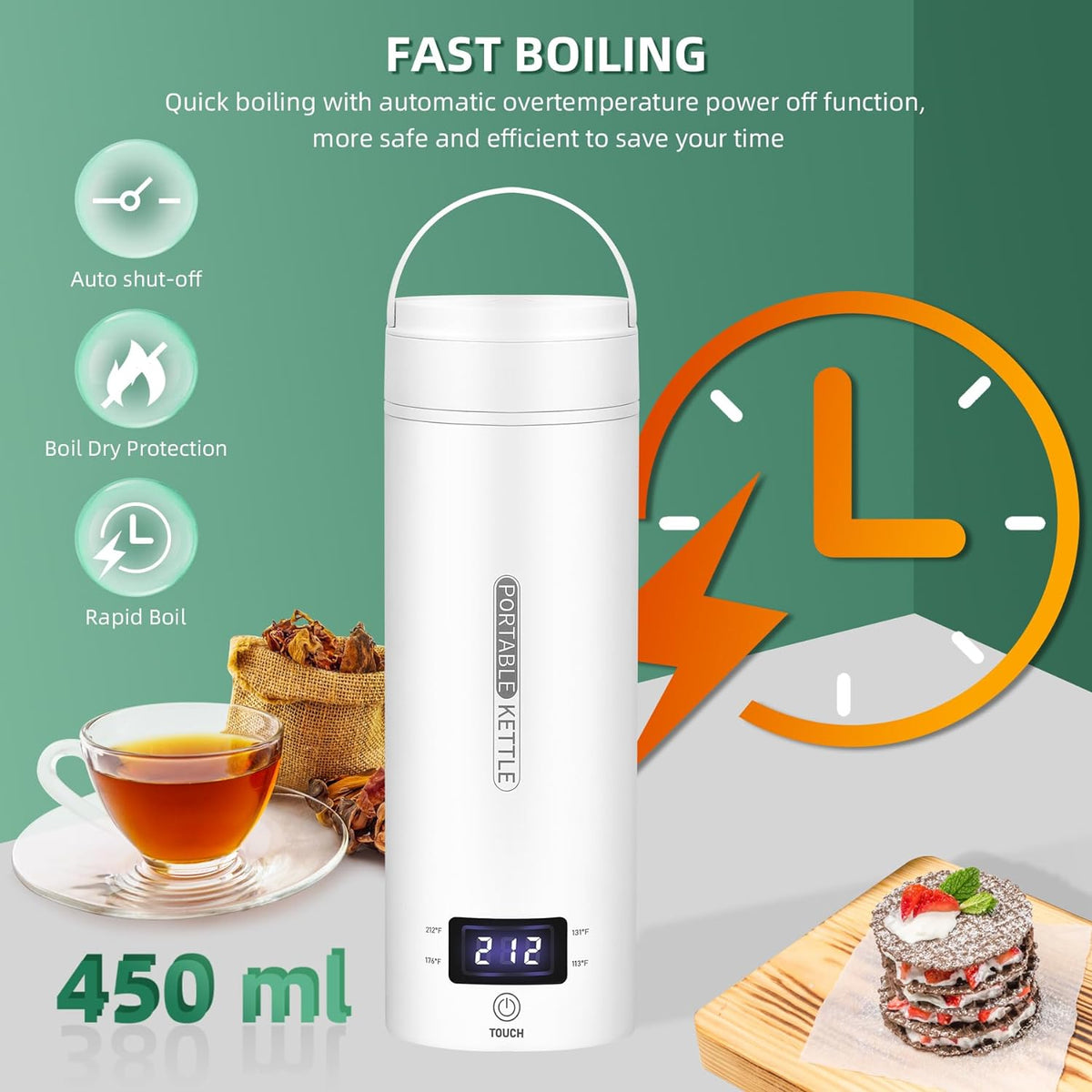 Nomad 1L 紧凑型电热旅行水壶 — 自动断电 - Desfino