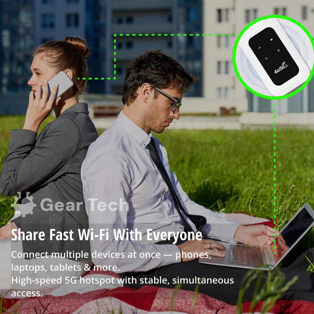 RoamWave Tragbarer 5G-WLAN-Router — Plug-and-Play-SIM-Kartenverbindung - Desfino