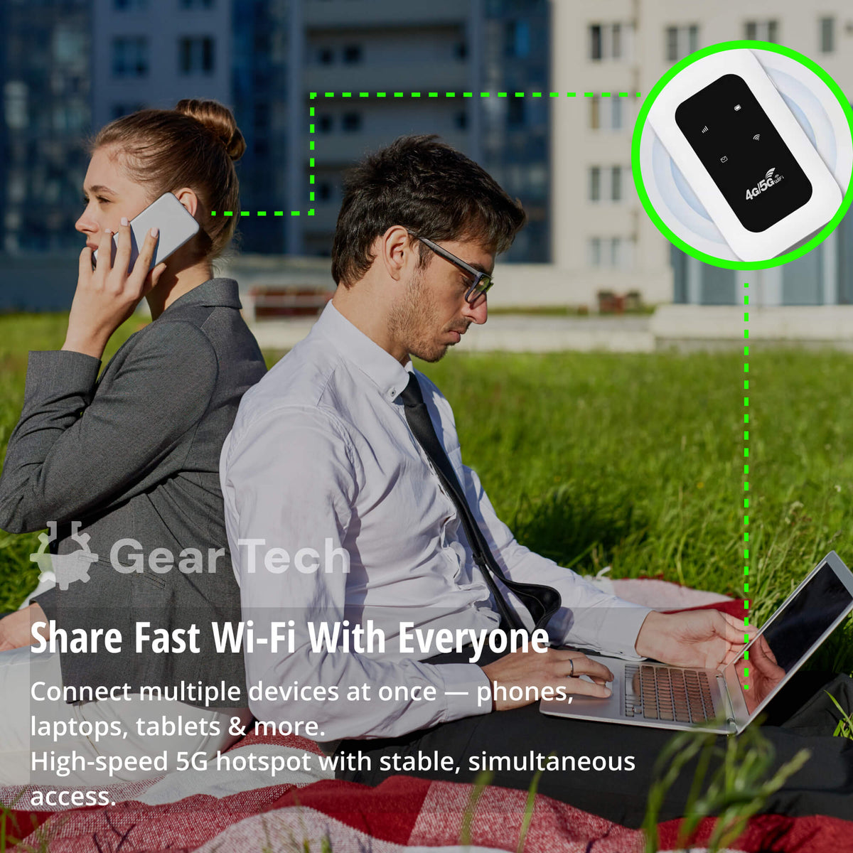 RoamWave Tragbarer 5G-WLAN-Router — Plug-and-Play-SIM-Kartenverbindung - Desfino