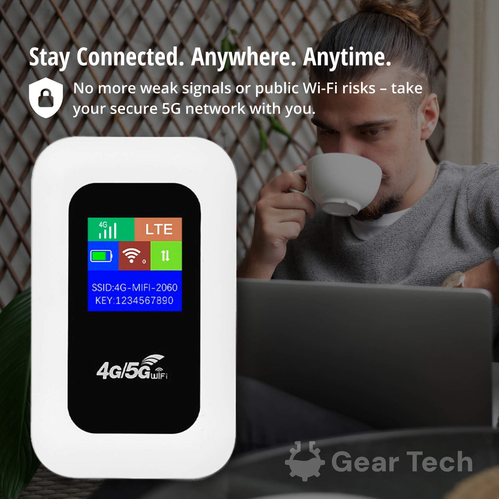 RoamWave Tragbarer 5G-WLAN-Router — Plug-and-Play-SIM-Kartenverbindung - Desfino