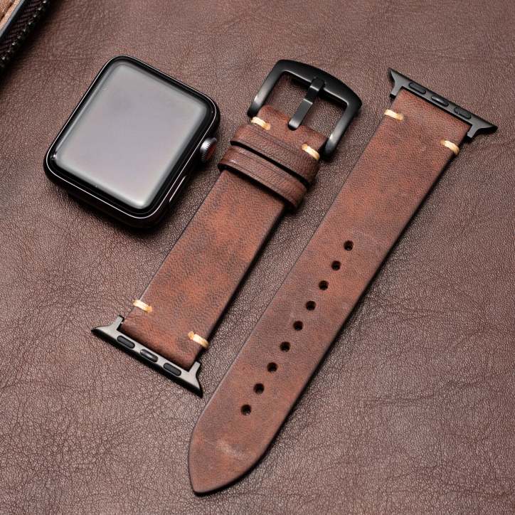 Mareni-smartwatchrem — slankt italiensk læder, 316L rustfrit stål - Desfino