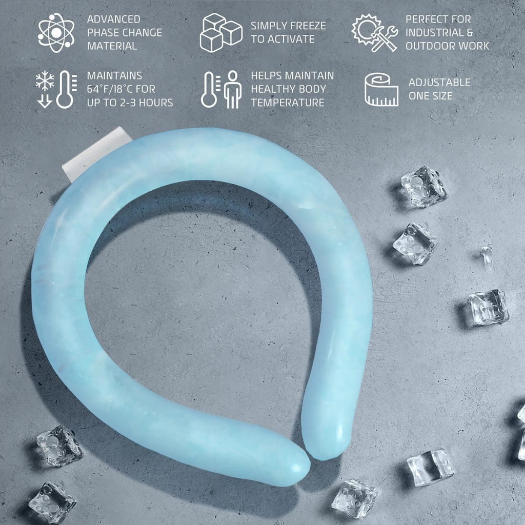 FrostLoop kühlende Nackenbandage — Wiederverwendbares Schlauchsystem mit Phasenwechsel - Desfino