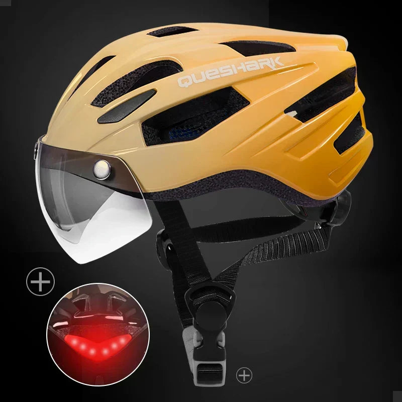 Kask rowerowy unisex Velora - lekki, zintegrowane tylne światło LED - Desfino