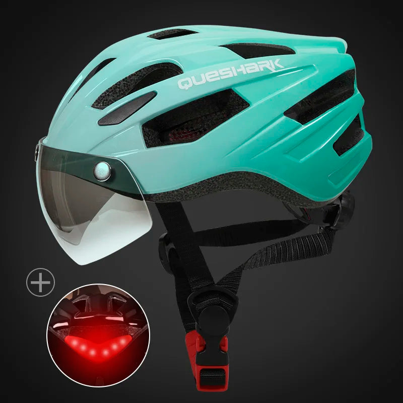 Kask rowerowy unisex Velora - lekki, zintegrowane tylne światło LED - Desfino