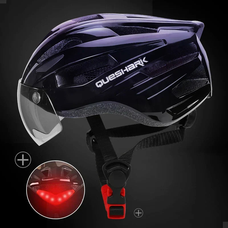Kask rowerowy unisex Velora - lekki, zintegrowane tylne światło LED - Desfino