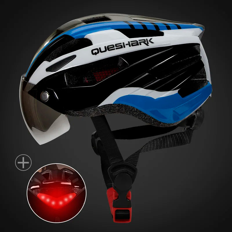Kask rowerowy unisex Velora - lekki, zintegrowane tylne światło LED - Desfino