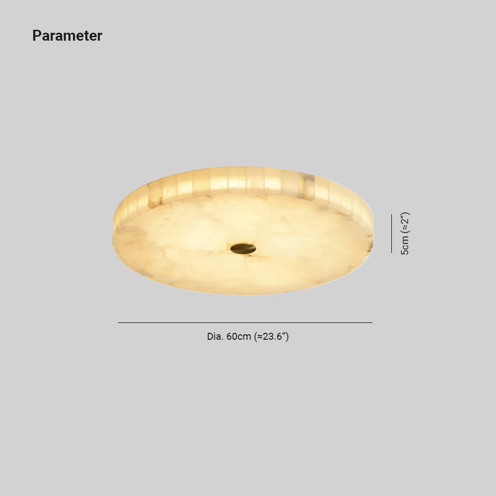 Asterra loftslampe i alabast — klassisk cirkulært design | Desfino