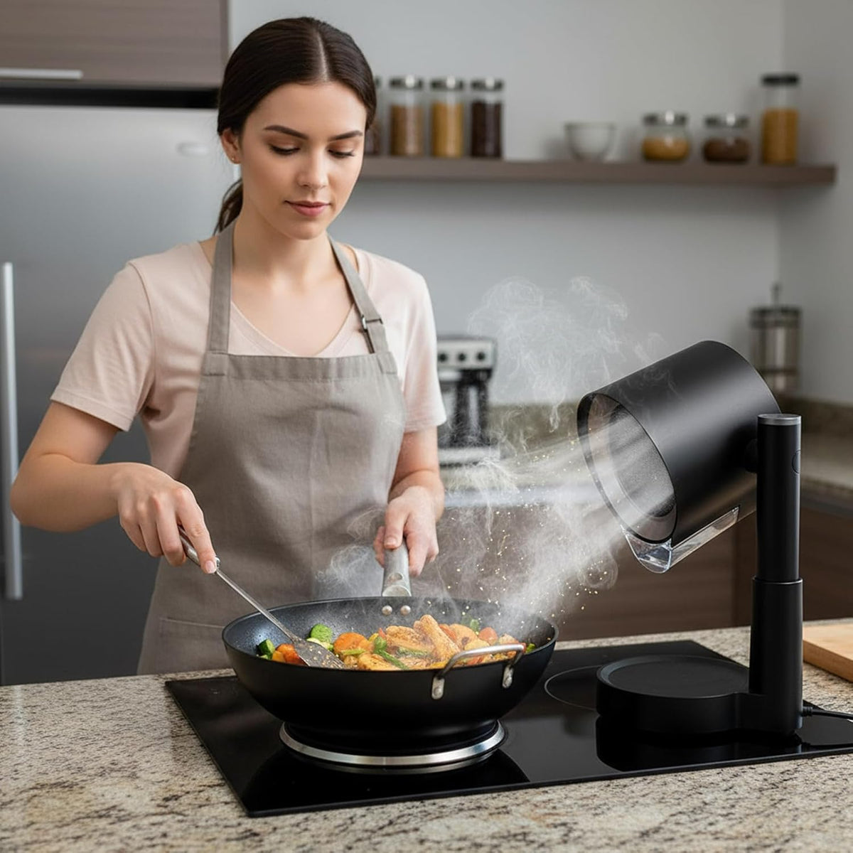 Campana extractora portátil para encimera — ventilador extractor de humo, olores y grasa - Desfino