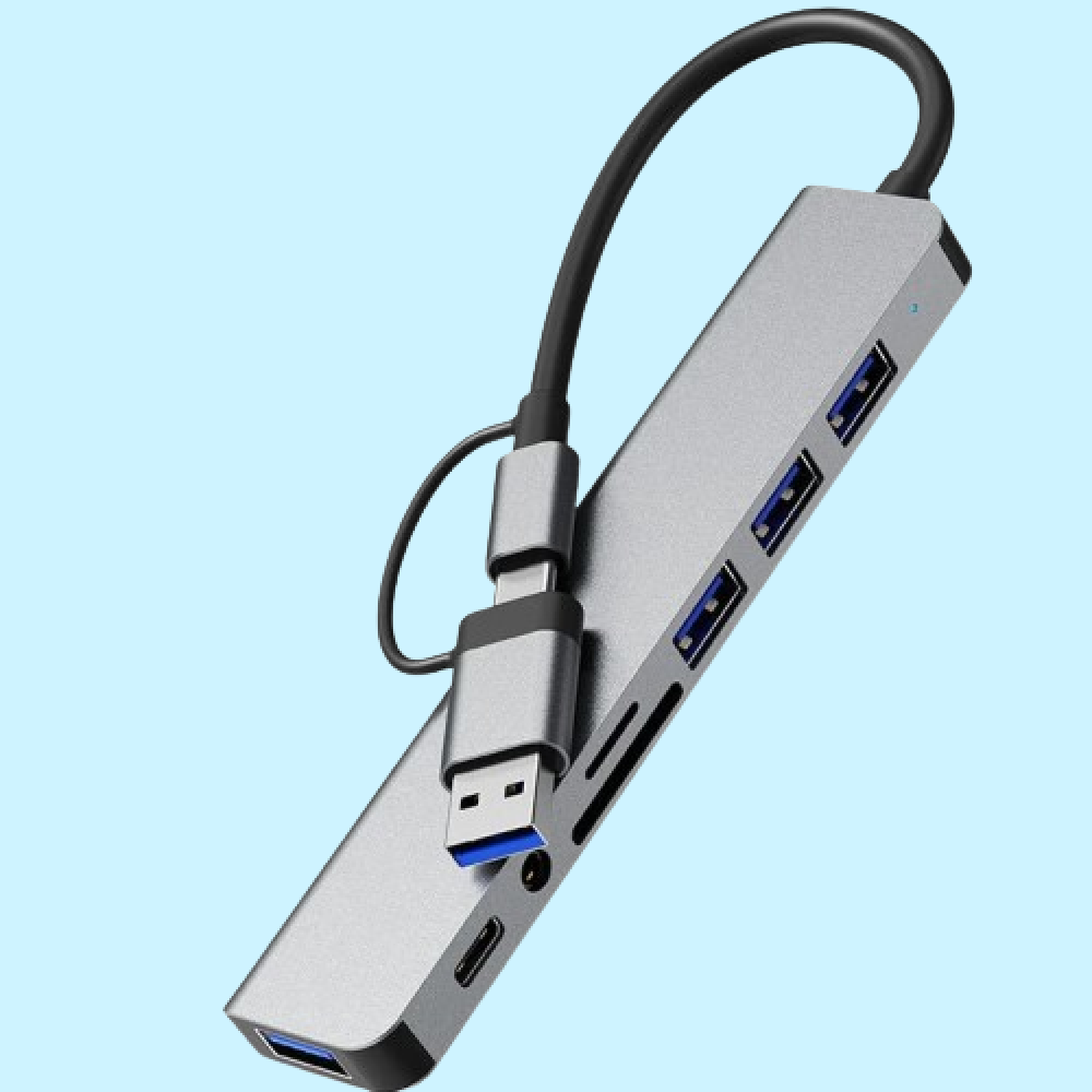 NexLink 8 portos USB- és USB-C-hub, többportos adapter és átalakító | Desfino
