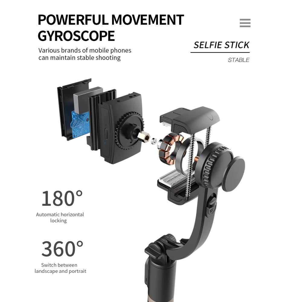 Estabilizador de gimbal para telemóvel Nimora — Tripé e selfie stick - Desfino