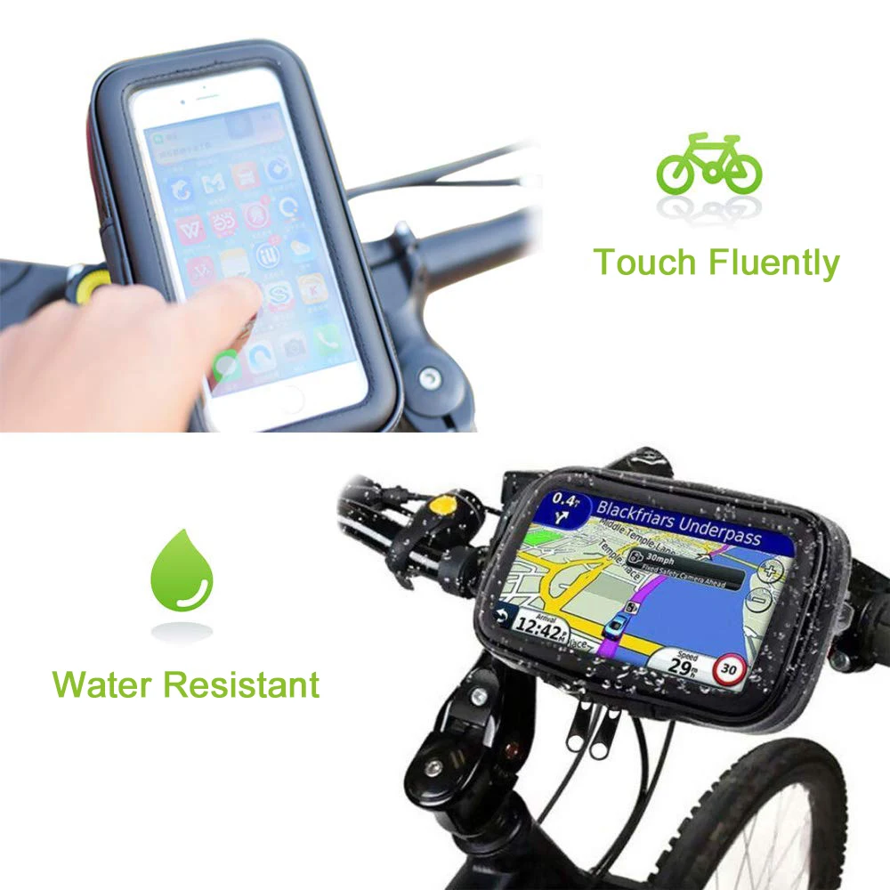 Suporte impermeável para telemóvel no guiador da bicicleta Azerin - Desfino