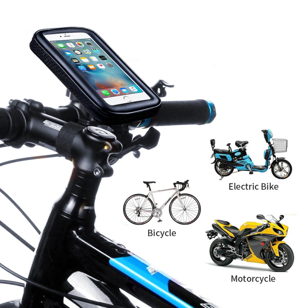 Suporte impermeável para telemóvel no guiador da bicicleta Azerin - Desfino