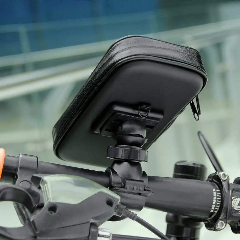 Suporte impermeável para telemóvel no guiador da bicicleta Azerin - Desfino