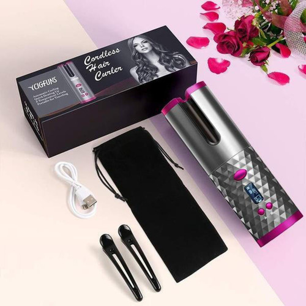 Rizador de cabello autorrotatorio Vellara - control térmico cerámico - Desfino