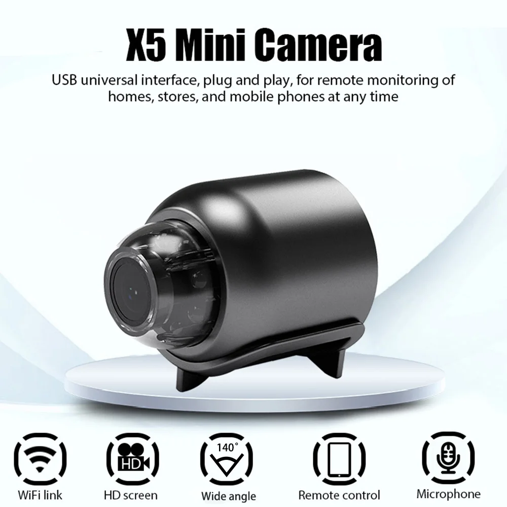 מצלמת WiFi מיני Nexa 1080P — עמידה למים, ראיית לילה 160° - Desfino