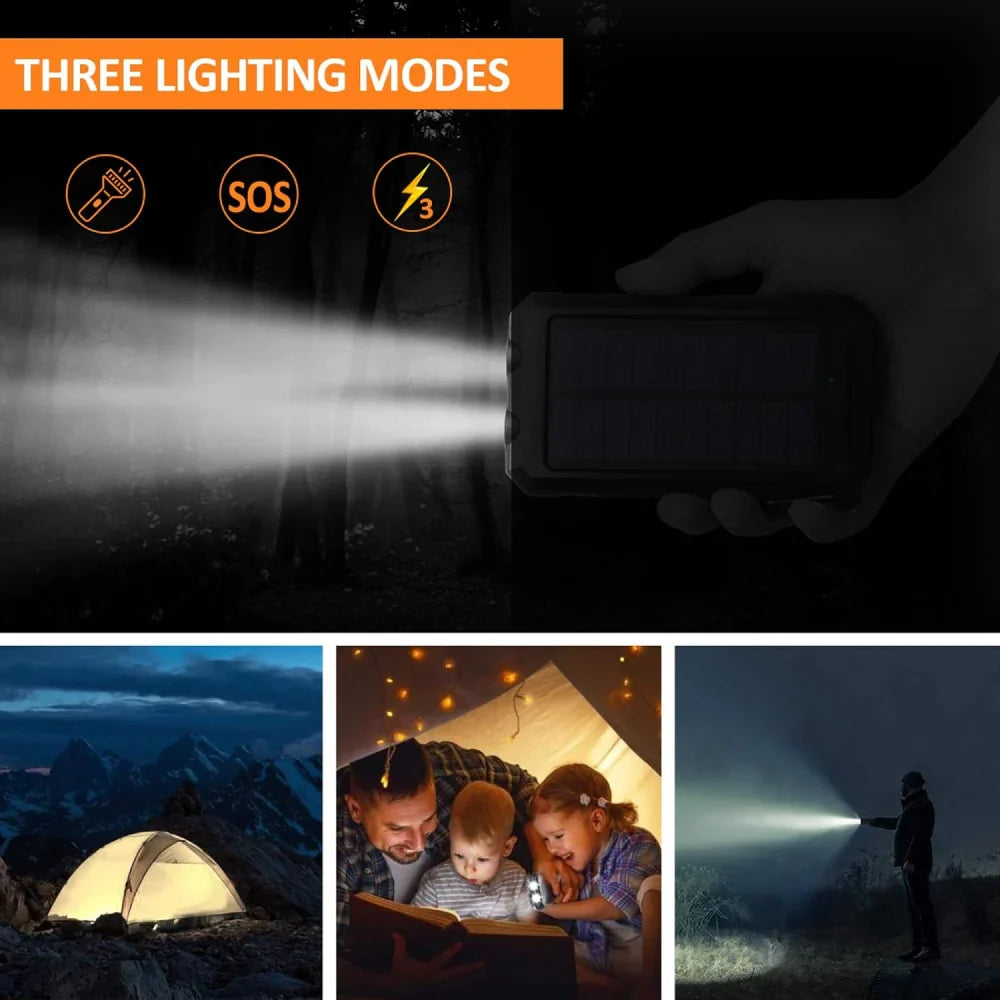 LumaCharge Peak 50000mAh Solar Power Bank — Waterproof, Dual USB - Desfino