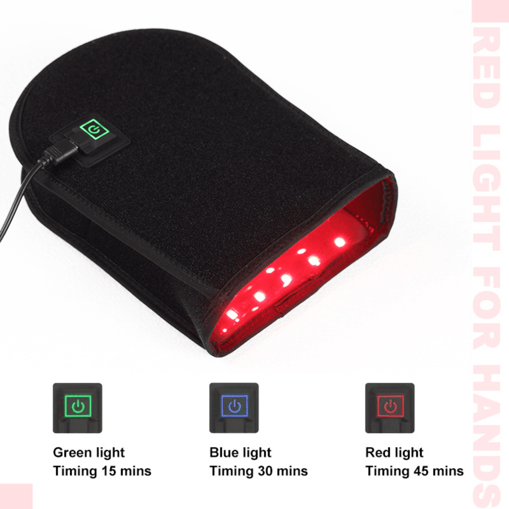 TheraLux-rødlysterapihandske — 630 nm og 850 nm LED'er - Desfino
