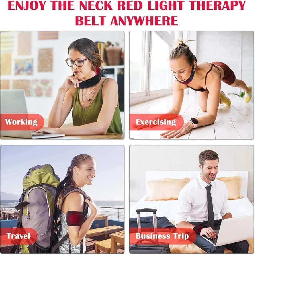 כרית חימום לצוואר באור אדום של NuraTherm — טיפול בעיסוי לשיכוך כאבים | Desfino