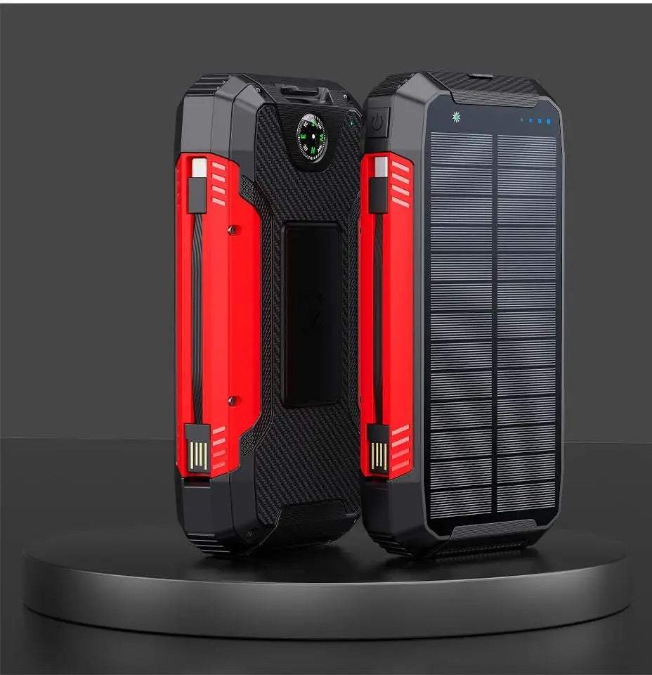 Power bank solare EclipseVolt da 30.000mAh — impermeabile, 2 porte USB, pad Qi da 5W