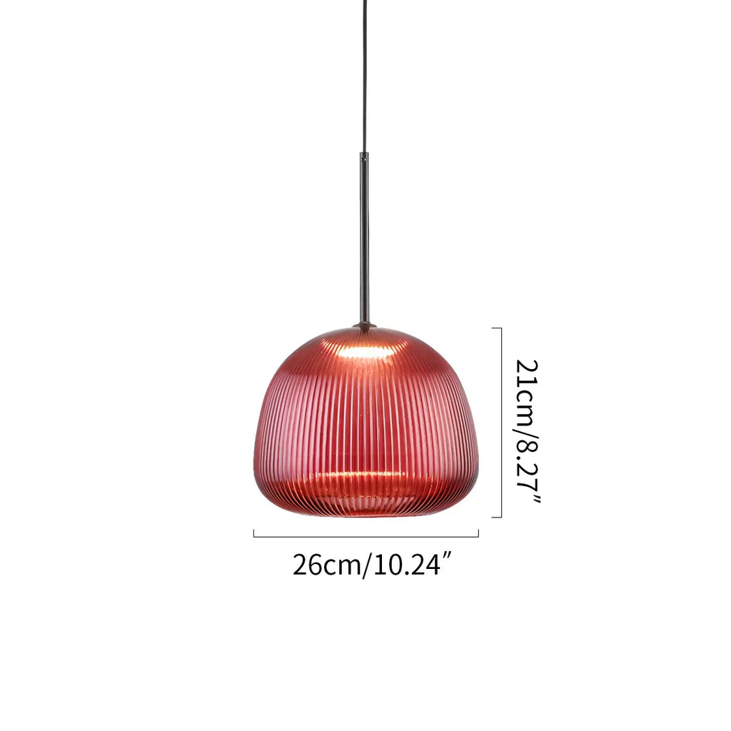 Nordic Pleated Colored Glass Pendant Light | Desfino