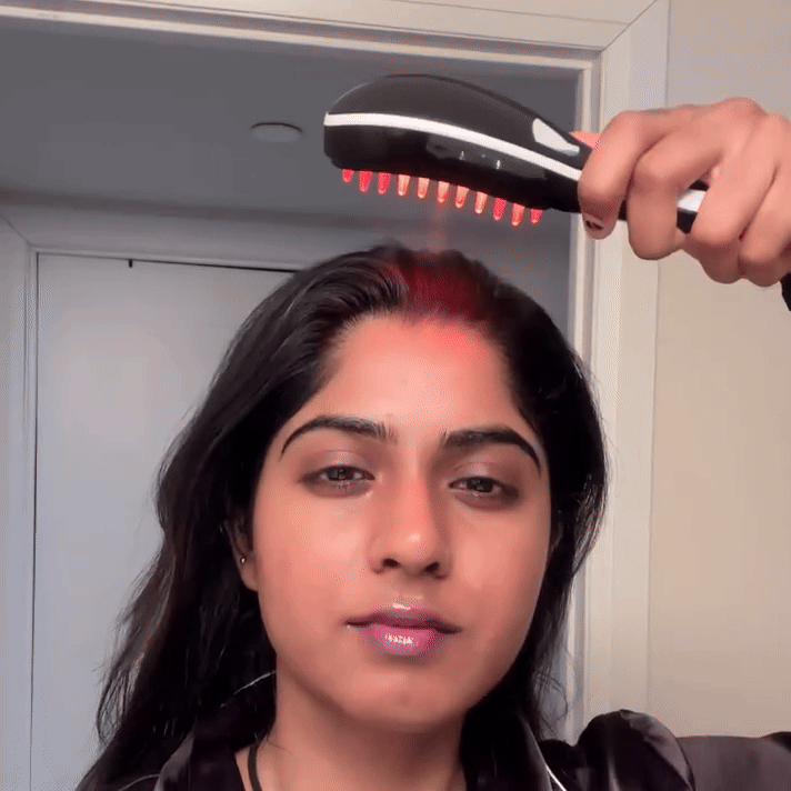 Red & Blue Light Hair Growth Brush — Scalp Massage, Serum Application - Desfino