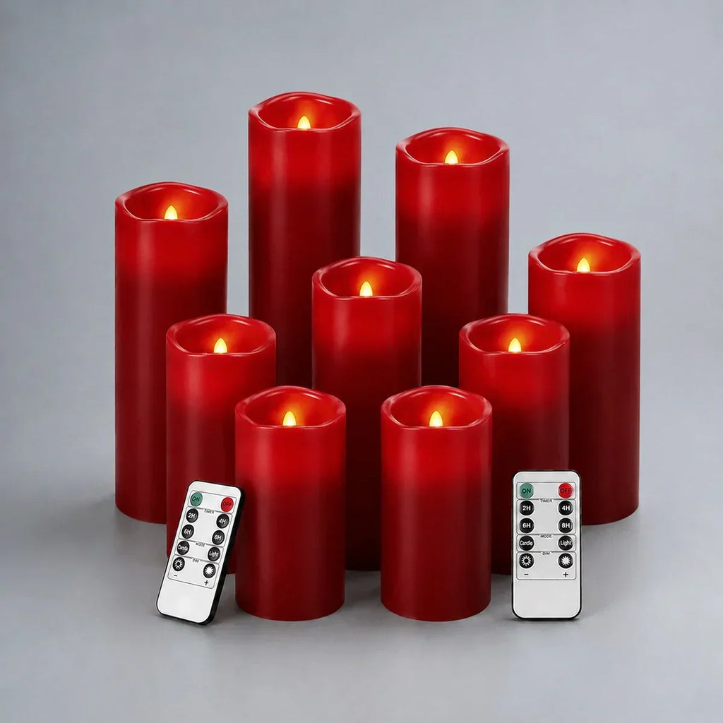 LED-Paraffinkerze ohne Flamme, 9er-Pack × 8 | Desfino