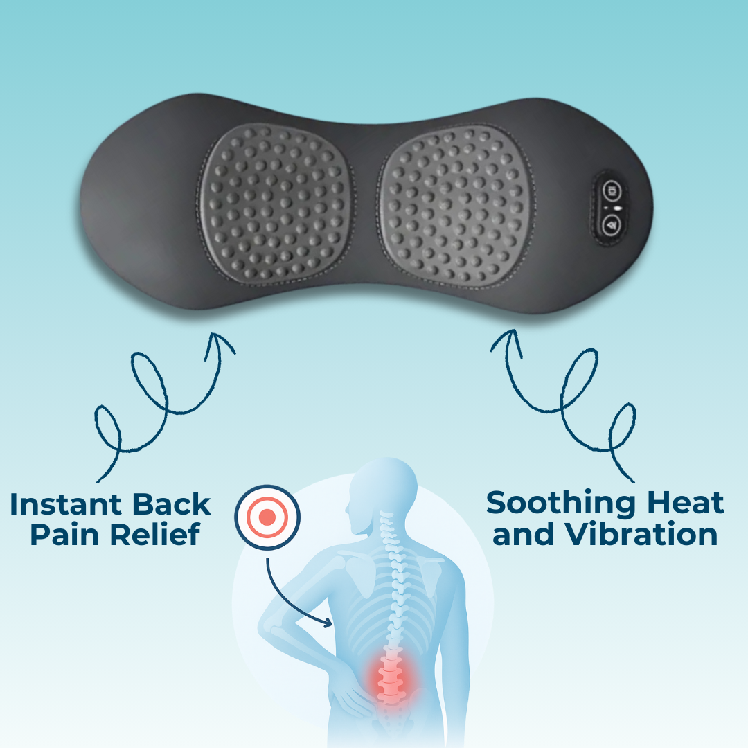 Masajeador de espalda con calor LuminaBack 3 en 1 — Vibración, descompresión - Desfino
