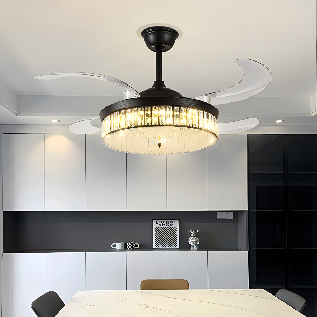 Remote Hugger Ceiling Fan Light | Desfino