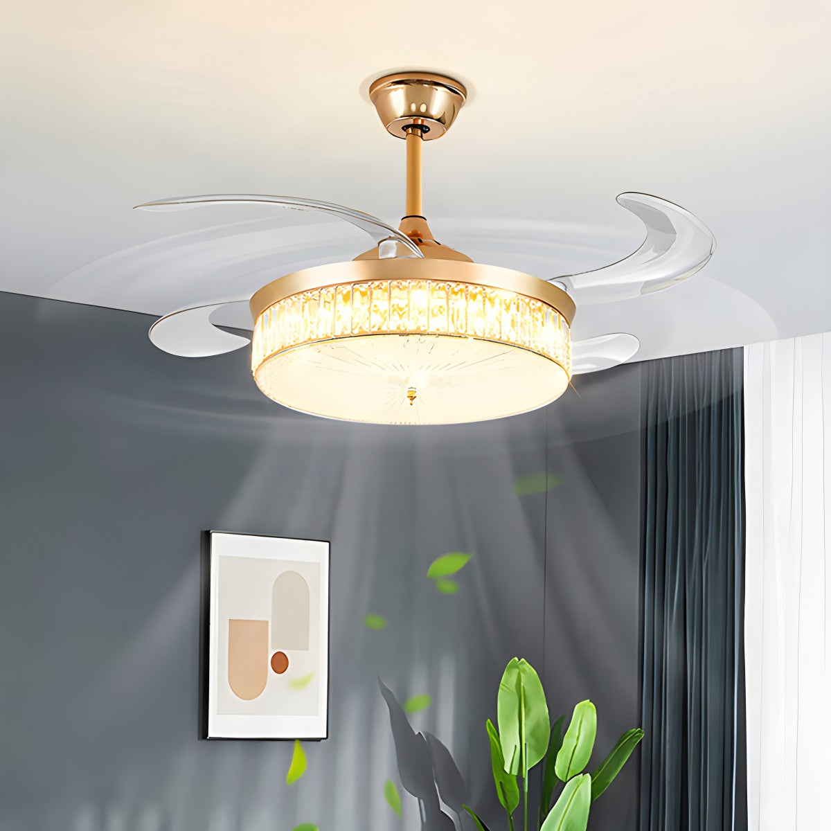 Remote Hugger Ceiling Fan Light | Desfino