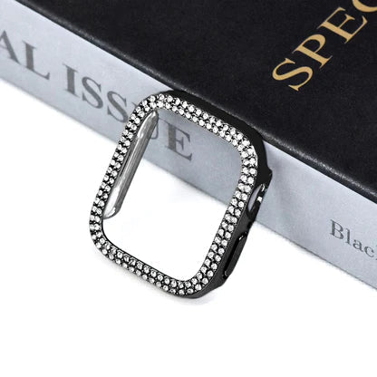 Capa de vidro temperado para Apple Watch — Strass em fila dupla - Desfino