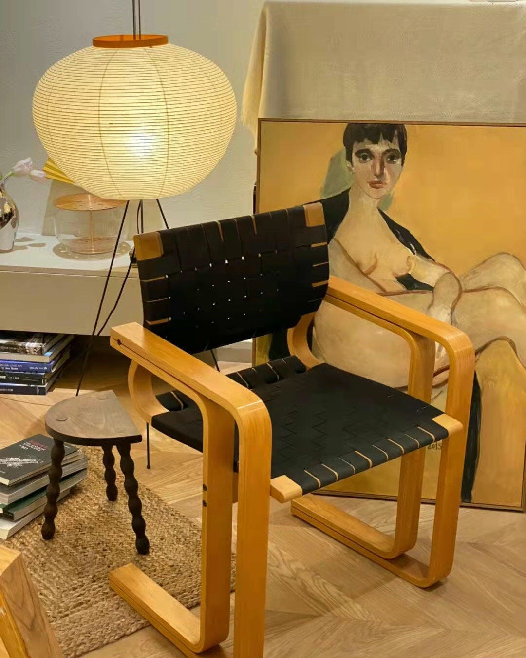 Hikaru slank gulvlampe inspirert av Japan, i rispapir - Desfino