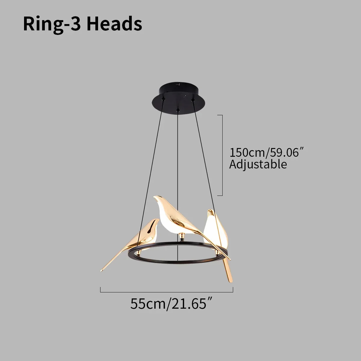 Modern Gold Birds LED Chandelier | Desfino