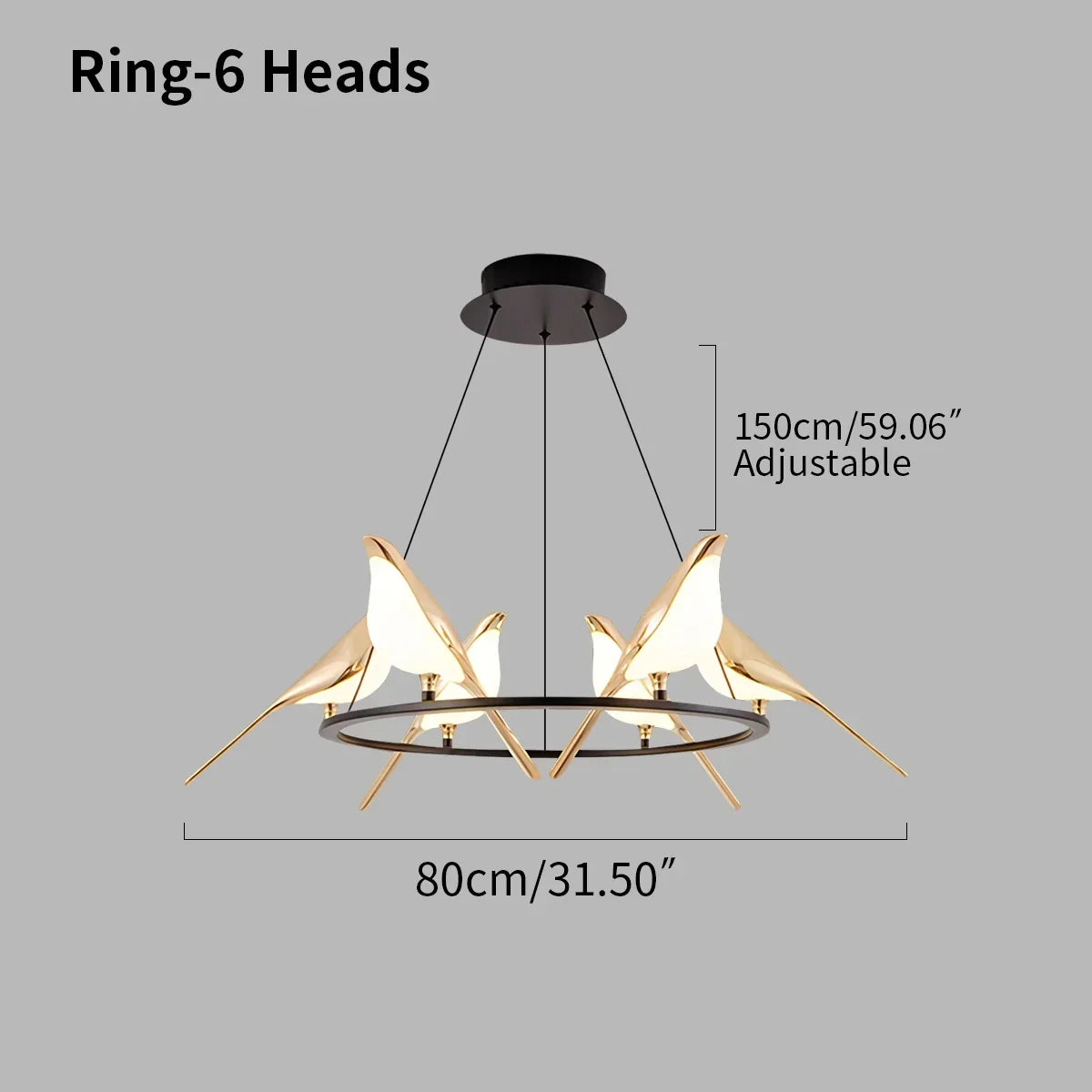 Modern Gold Birds LED Chandelier | Desfino