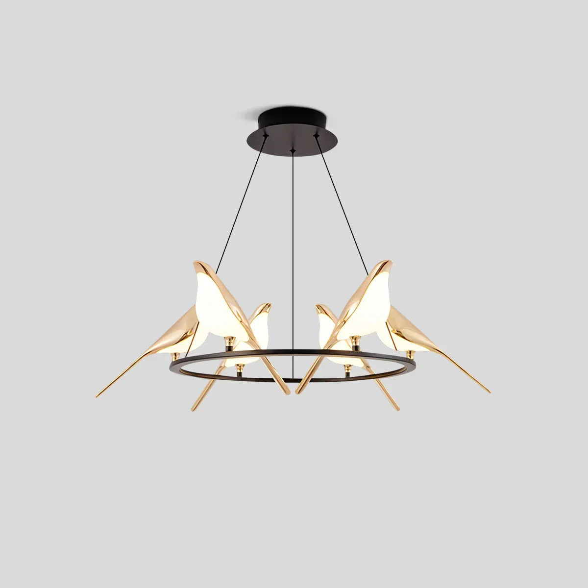 Modern Gold Birds LED Chandelier | Desfino