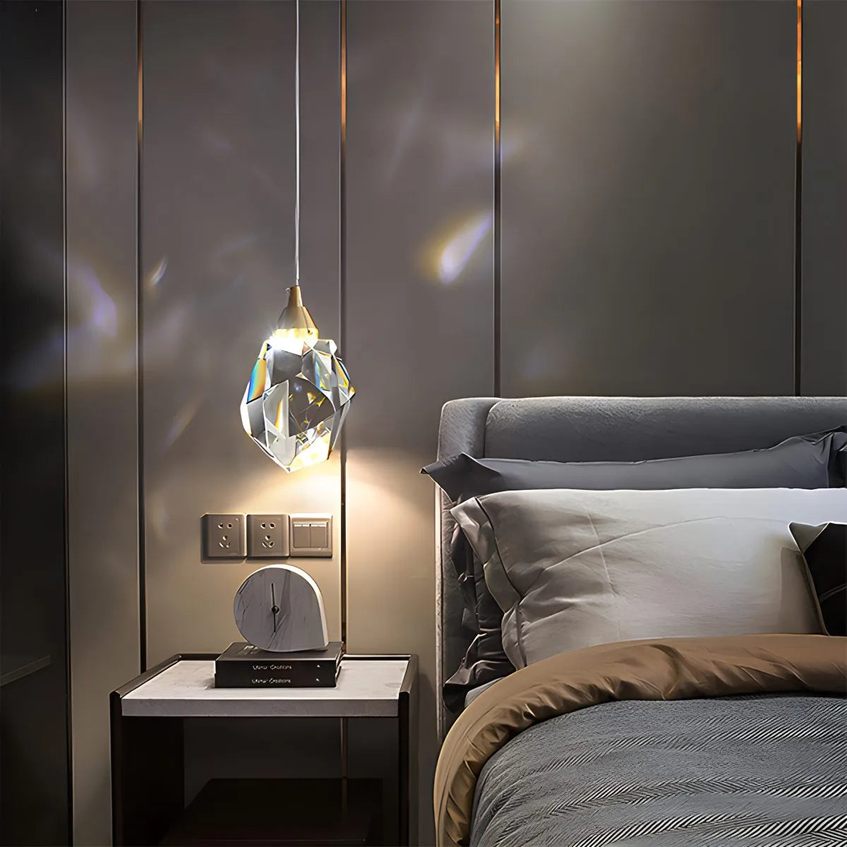 Rock Crystal Rain Chandelier for Living Room | Desfino