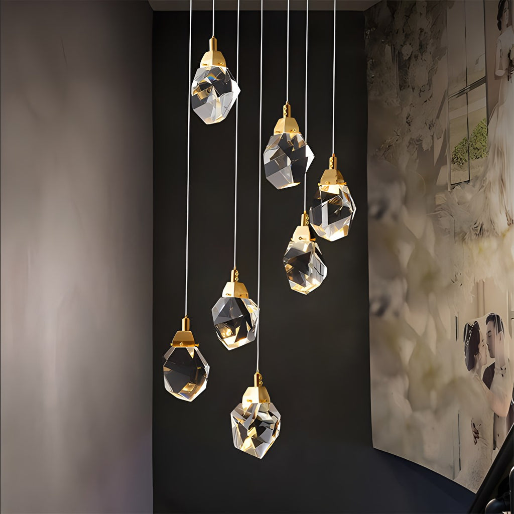 Rock Crystal Rain Chandelier for Living Room | Desfino