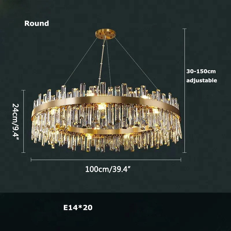 Round Oval Crystal Chandelier | Desfino