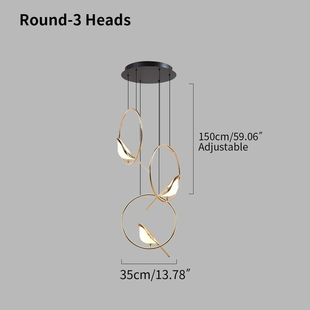 Modern Gold Birds LED Chandelier | Desfino