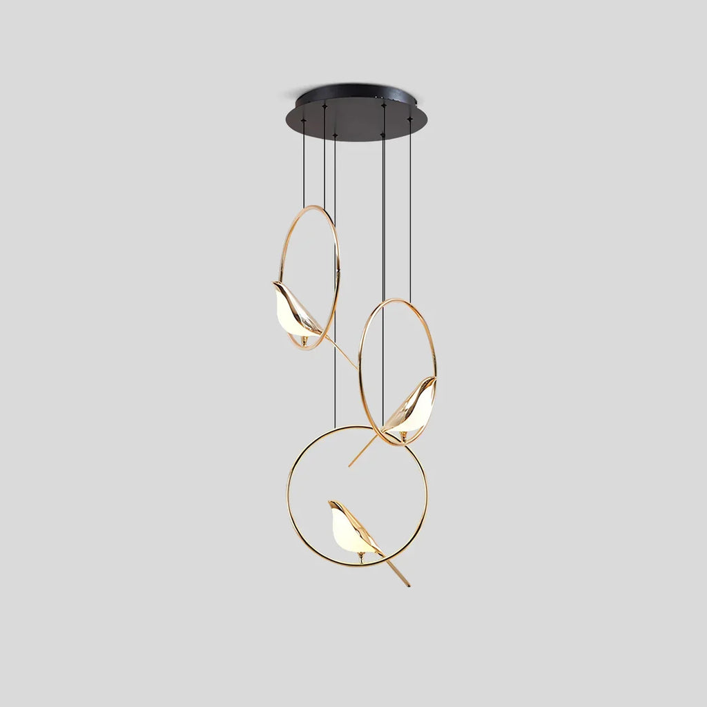 Modern Gold Birds LED Chandelier | Desfino