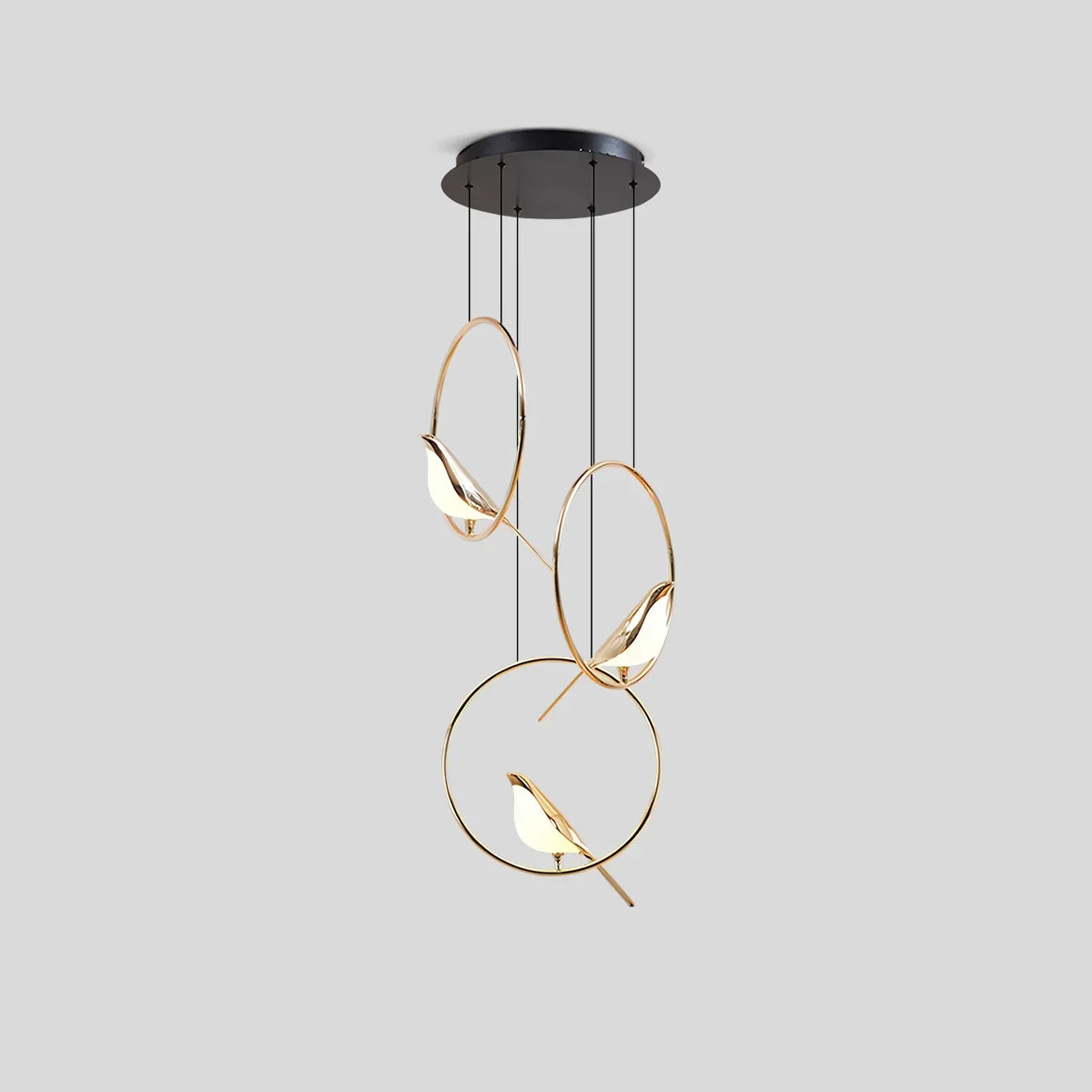Modern Gold Birds LED Chandelier | Desfino