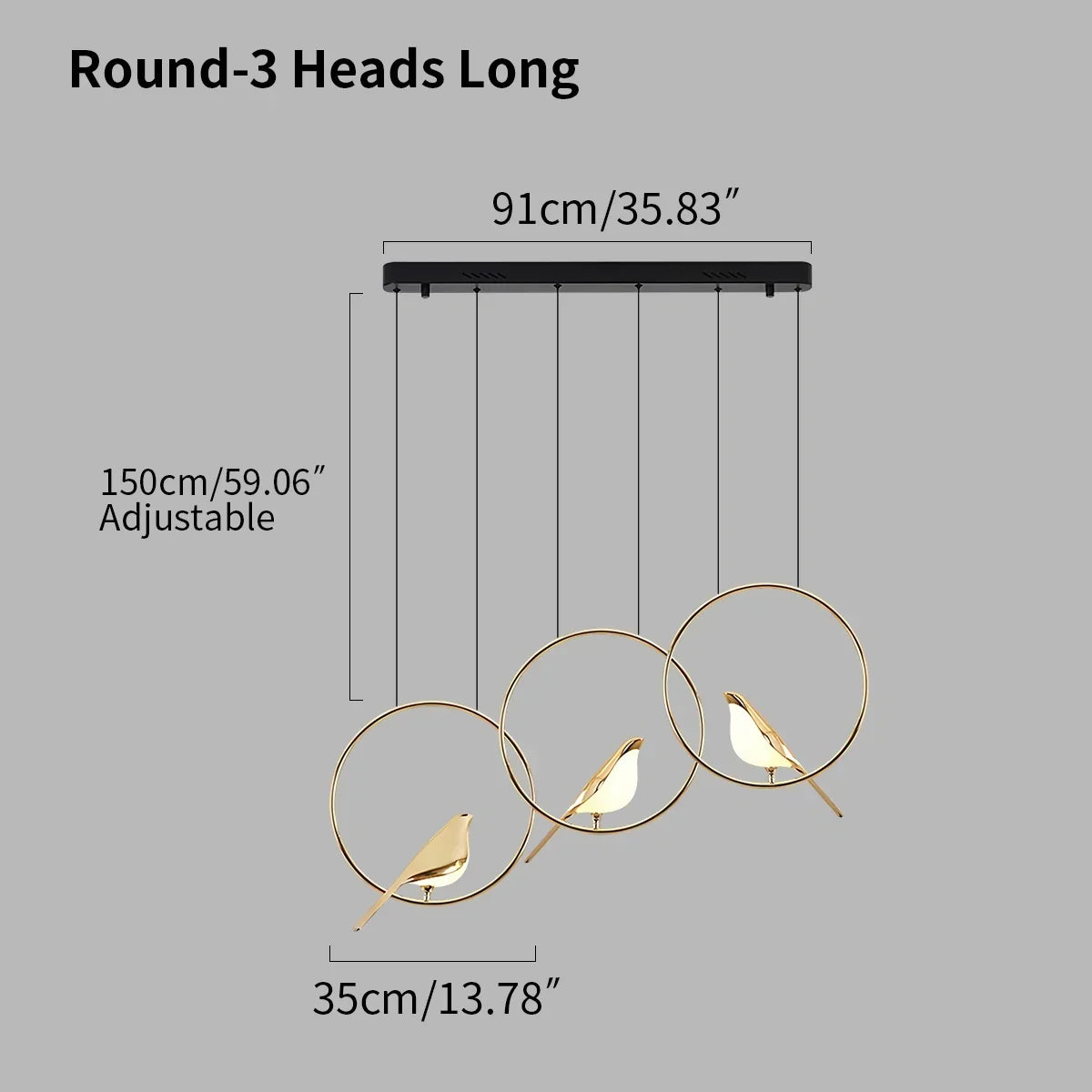 Modern Gold Birds LED Chandelier | Desfino