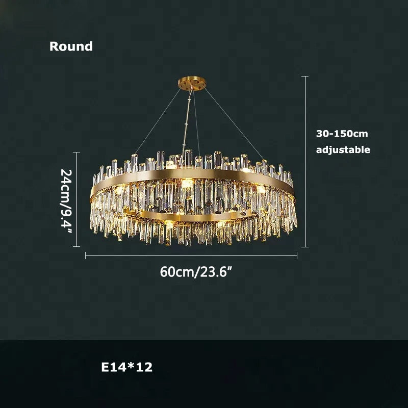 Round Oval Crystal Chandelier | Desfino