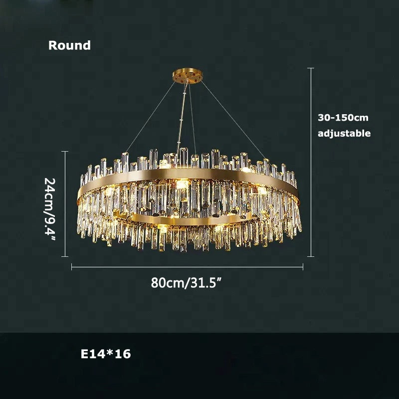 Round Oval Crystal Chandelier | Desfino