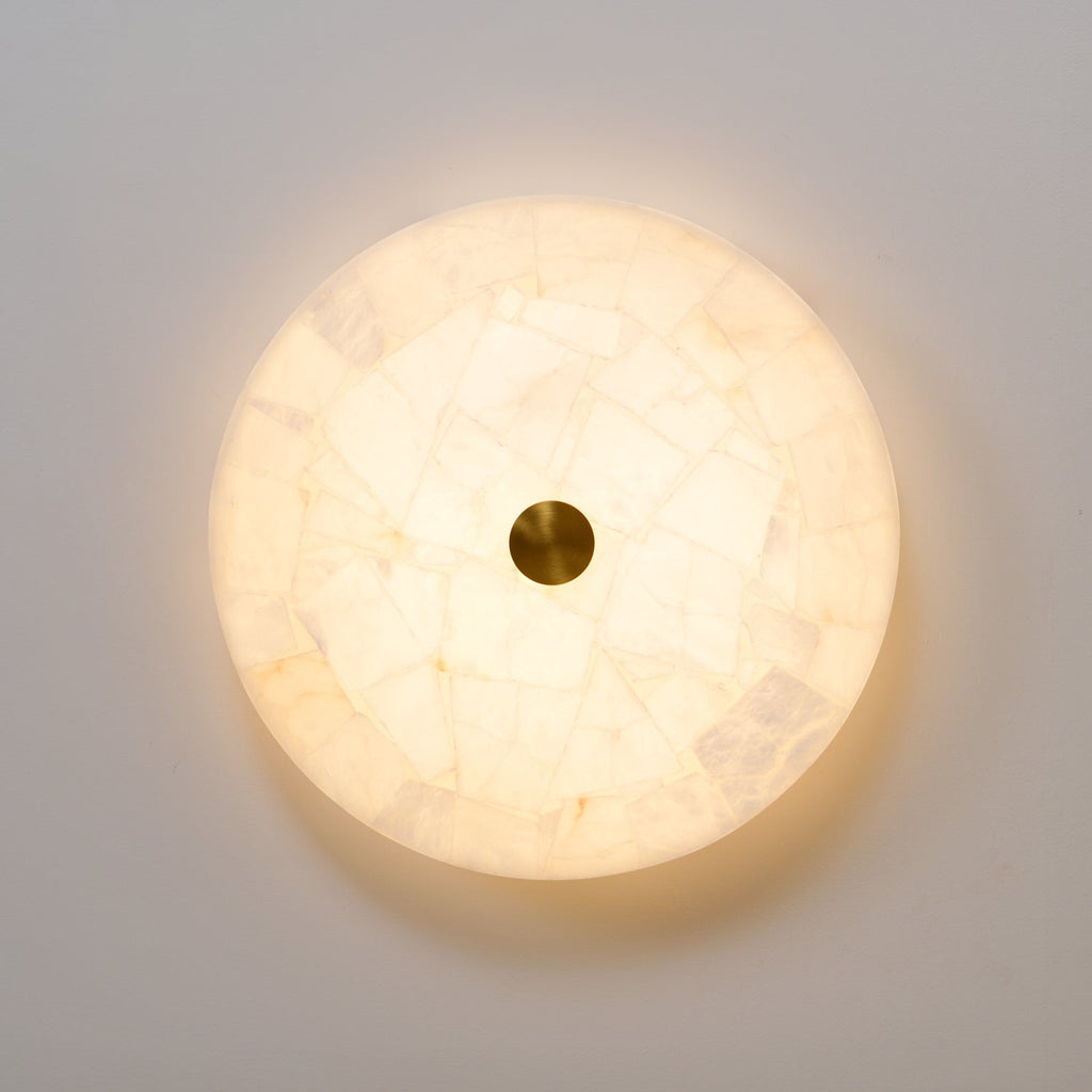 Asterra loftslampe i alabast — klassisk cirkulært design | Desfino