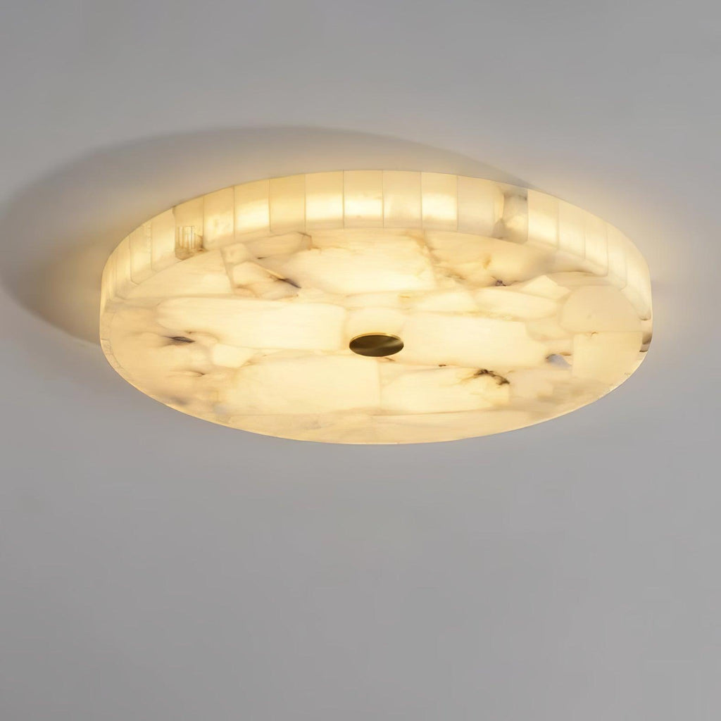 Asterra loftslampe i alabast — klassisk cirkulært design | Desfino