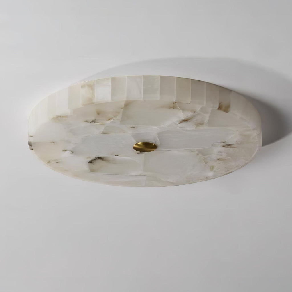 Asterra loftslampe i alabast — klassisk cirkulært design | Desfino