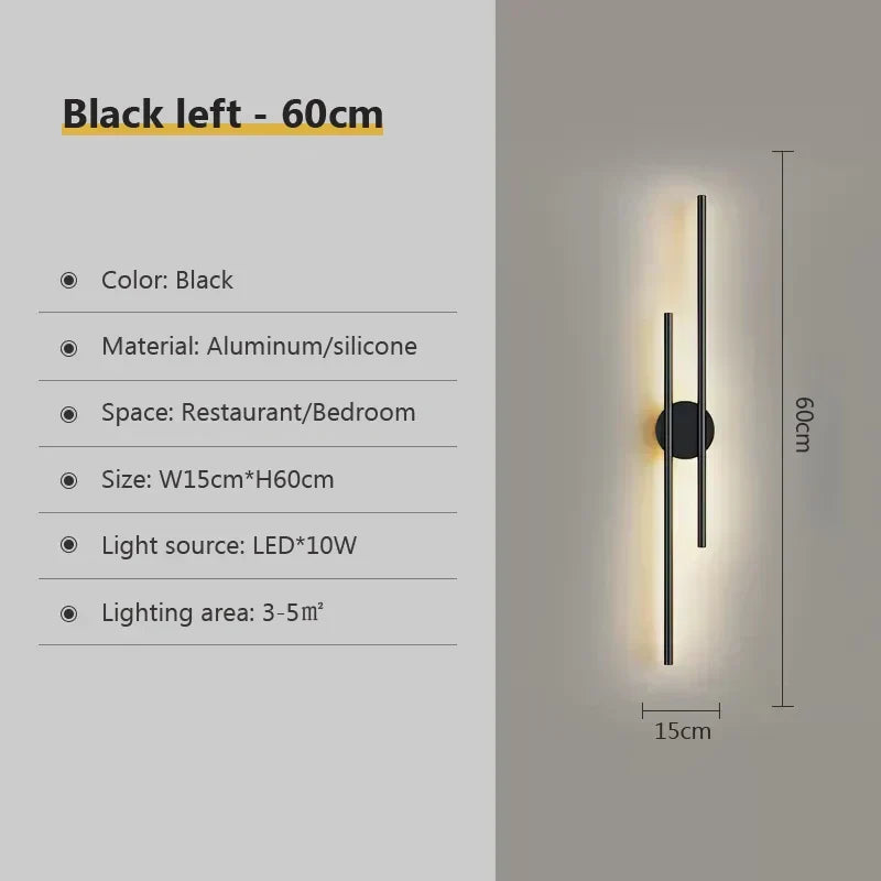פמוטי קיר LED דו-ראשיים Brookside — שחור וזהב - Desfino