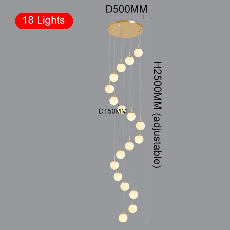 Lampadario a globo Liora — Elegante lampada a sospensione LED dalla luce calda - Desfino