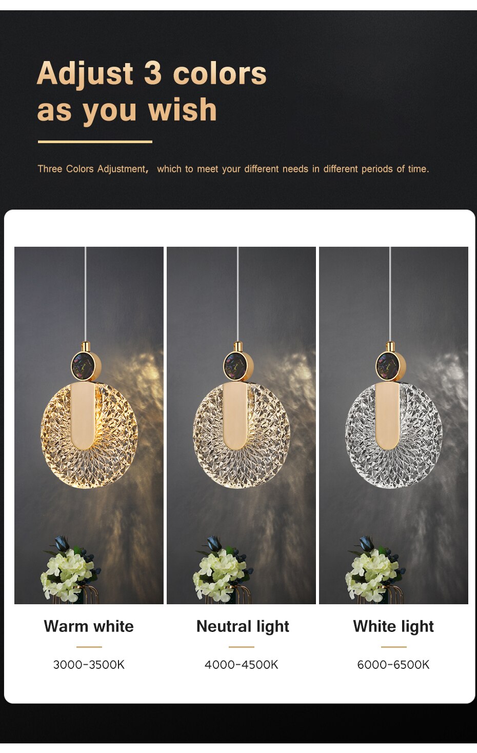 Aurelia Gold LED-Pendelleuchte – runde Kristall-Hängeleuchte